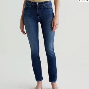 AG Adriano Goldschmied Dark Blue Straight Leg Jeans
